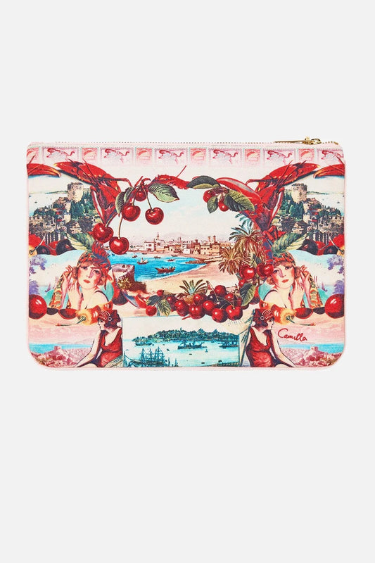 Camilla Small Canvas Clutch Notes From The Road - Pinkhill -  - [] - Darwin boutique - Australian fashion design - Darwin Fashion - Australian Fashion Designer - Australian Fashion Designer Brands - Australian Fashion Design 