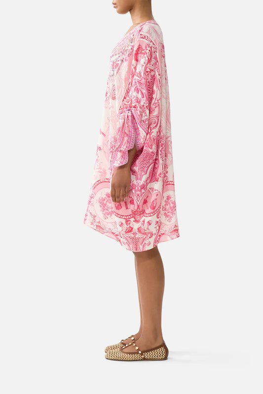 Camilla Tie Sleeve Short V Neck Kaftan Livin La Vida Rosa