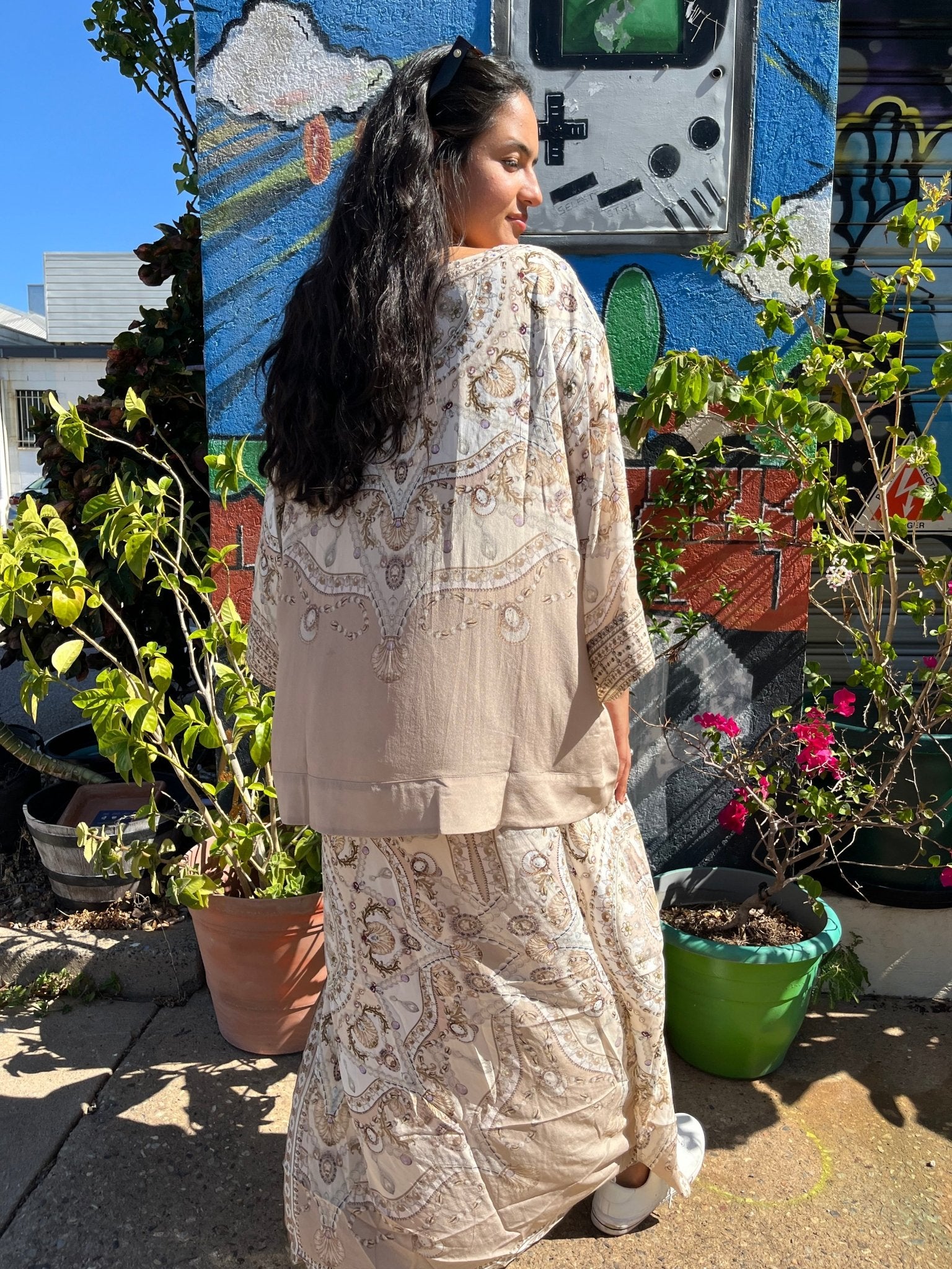 Camilla Overlay Kaftan With Split Front Grotto Goddess - Pinkhill - Camilla -  - Darwin boutique - Australian fashion design - Darwin Fashion - Australian Fashion Designer - Australian Fashion Designer Brands - Australian Fashion Design Kaftans