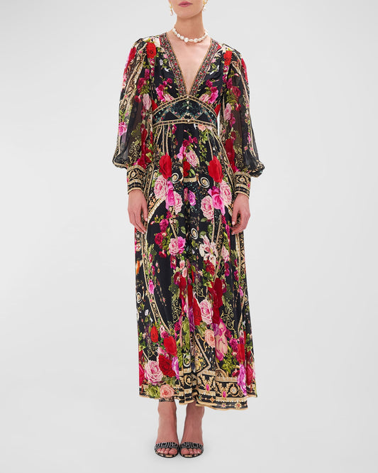 Camilla Reservation For Love Shaped Waistband Silk Dress with Gathered Sleeves - Camilla - Pinkhill - darwin fashion - darwin boutique