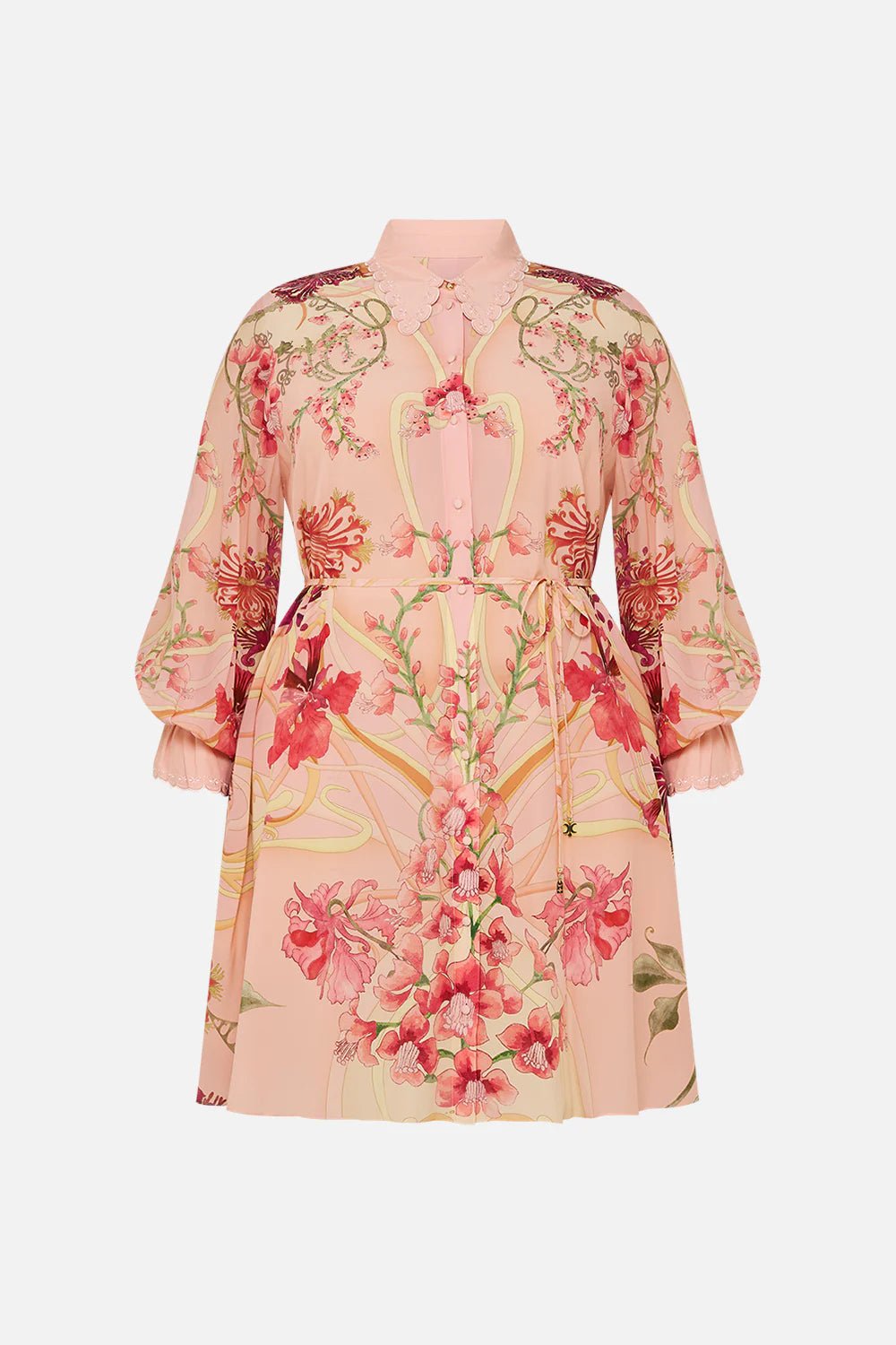 Camilla Shift Shirt Dress Blossoms And Brushstrokes - Pinkhill - Camilla -  - Darwin boutique - Australian fashion design - Darwin Fashion - Australian Fashion Designer - Australian Fashion Designer Brands - Australian Fashion Design Dresses