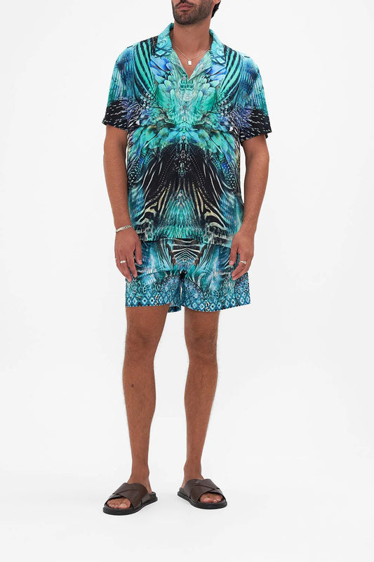 Camilla Short Sleeve Camp Collared Shirt Azure Allure - Camilla - Pinkhill - darwin fashion - darwin boutique