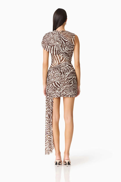 Arabelle Mini Dress Chocolate - Pinkhill