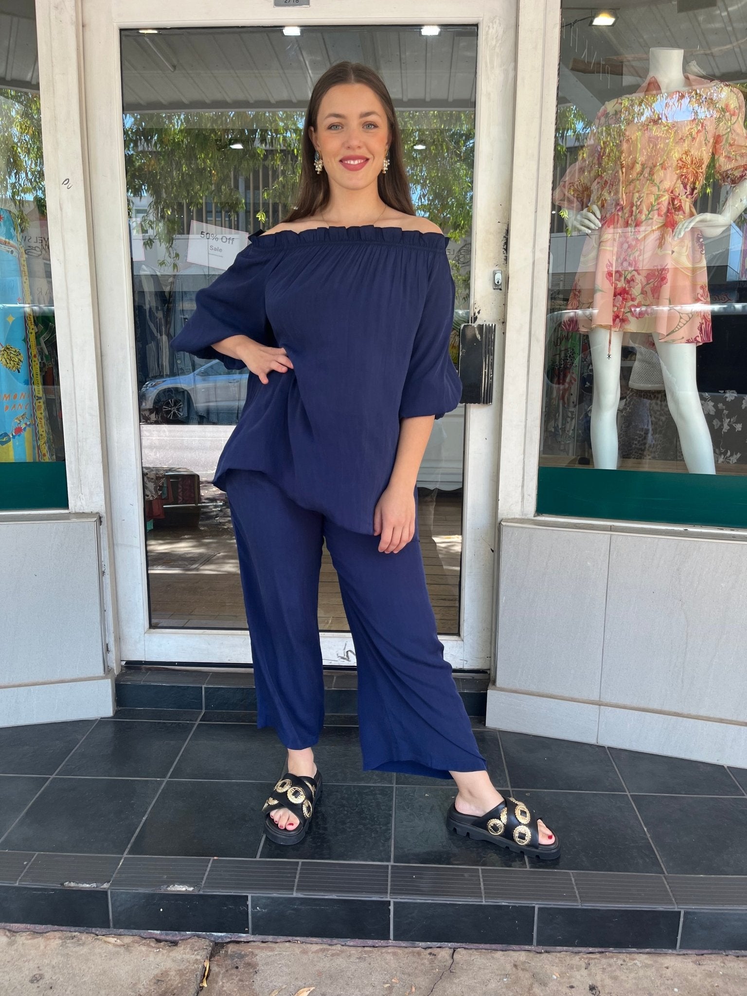 Czarina Palazzo Pants - Navy - Czarina - Pinkhill - darwin fashion - darwin boutique