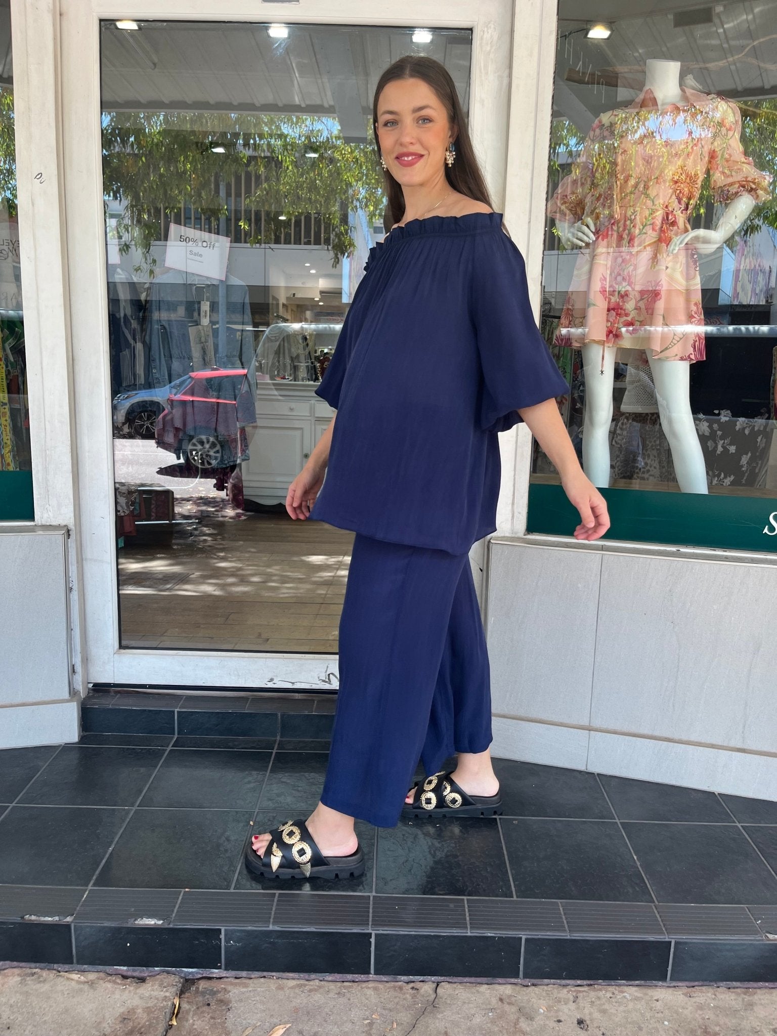 Czarina Palazzo Pants - Navy - Czarina - Pinkhill - darwin fashion - darwin boutique