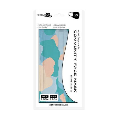 Disposable Face Mask - Palette - Beachfront - 5 Pack | Shield Up - Pinkhill - Shield Up -  - Darwin boutique - Australian fashion design - Darwin Fashion - Australian Fashion Designer - Australian Fashion Designer Brands - Australian Fashion Design Mask