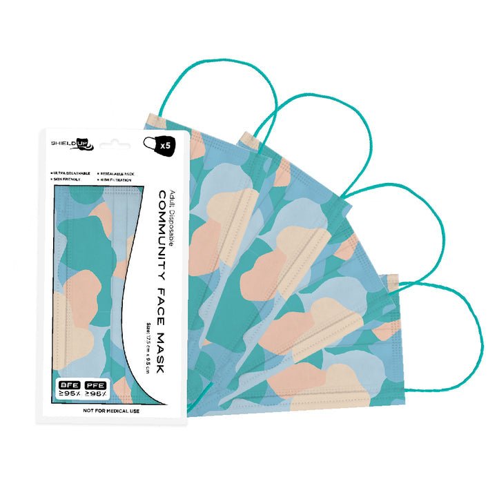 Disposable Face Mask - Palette - Beachfront - 5 Pack | Shield Up - Pinkhill, Darwin boutique, Australian high end fashion, Darwin Fashion