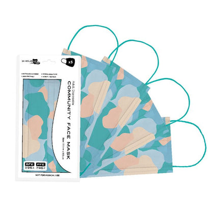 Disposable Face Mask - Palette - Beachfront - 5 Pack | Shield Up - Pinkhill - Shield Up -  - Darwin boutique - Australian fashion design - Darwin Fashion - Australian Fashion Designer - Australian Fashion Designer Brands - Australian Fashion Design Mask