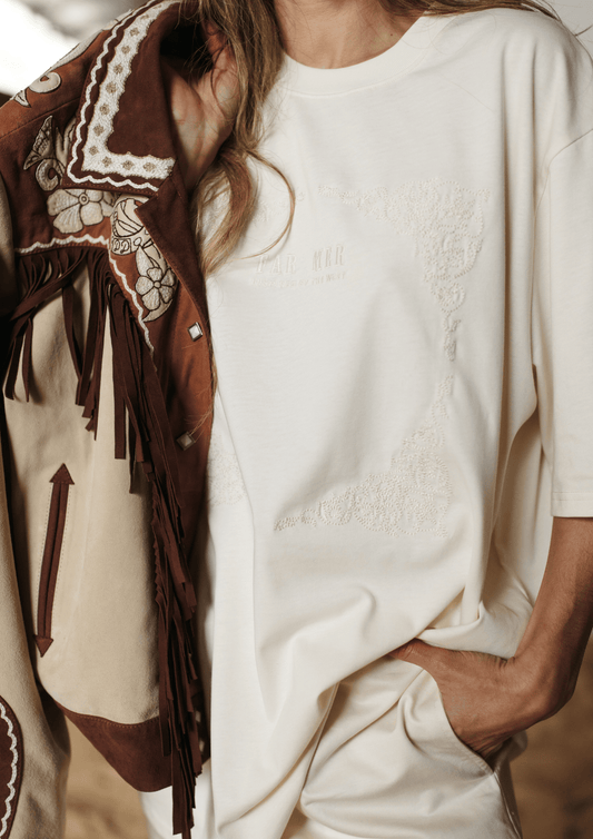 Farmer By Whitney Paisley Emboss Crew Tee