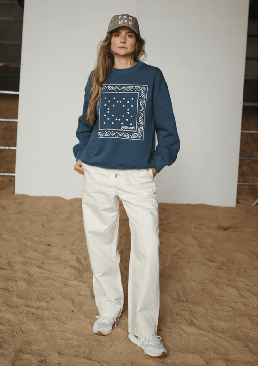 Farmer By Whitney Paisley Emboss Drawstring Pant