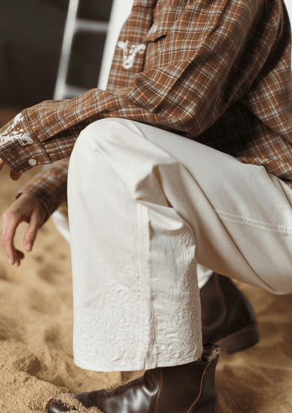 Farmer By Whitney Paisley Emboss Drawstring Pant
