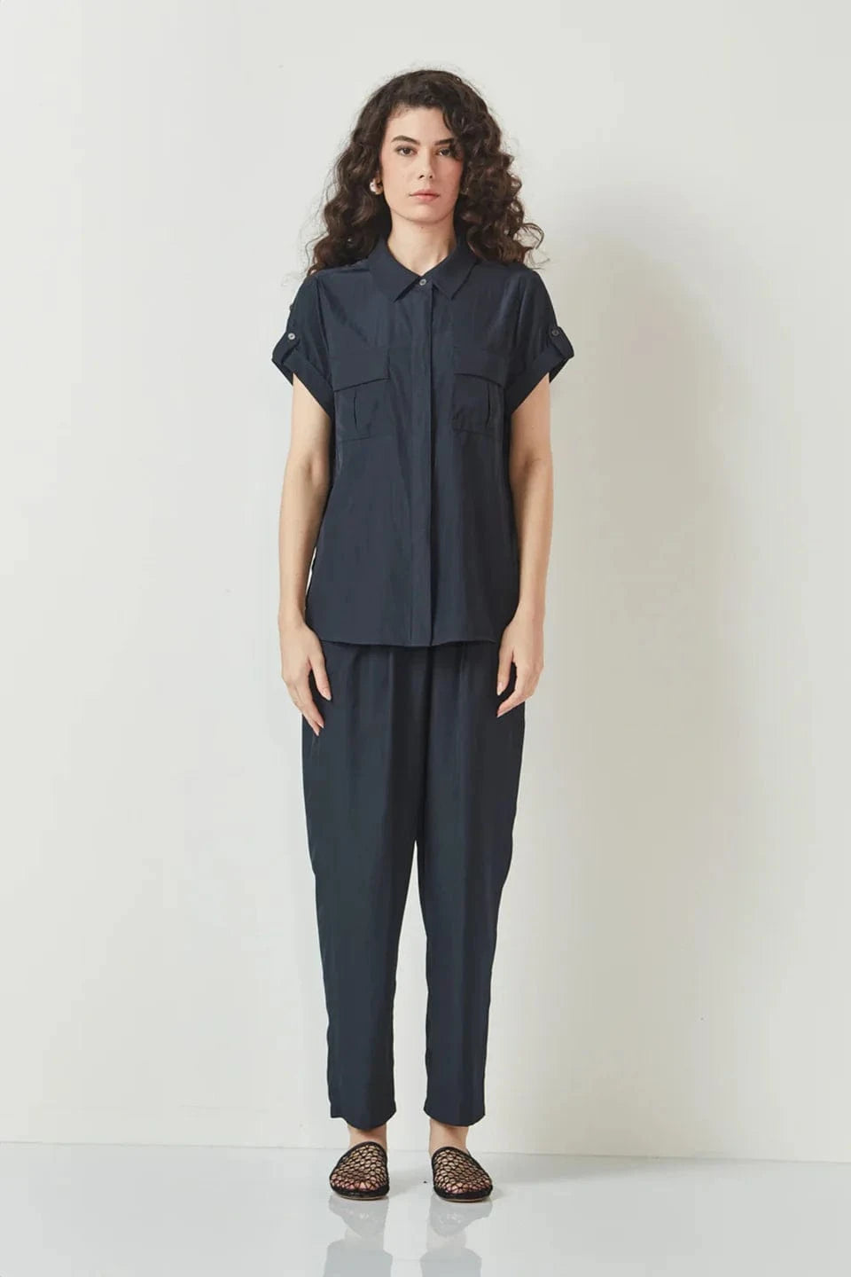 GLIDE NAOMI SHIRT - MIDNIGHT - Pinkhill -  -  - Darwin boutique - Australian fashion design - Darwin Fashion - Australian Fashion Designer - Australian Fashion Designer Brands - Australian Fashion Design 