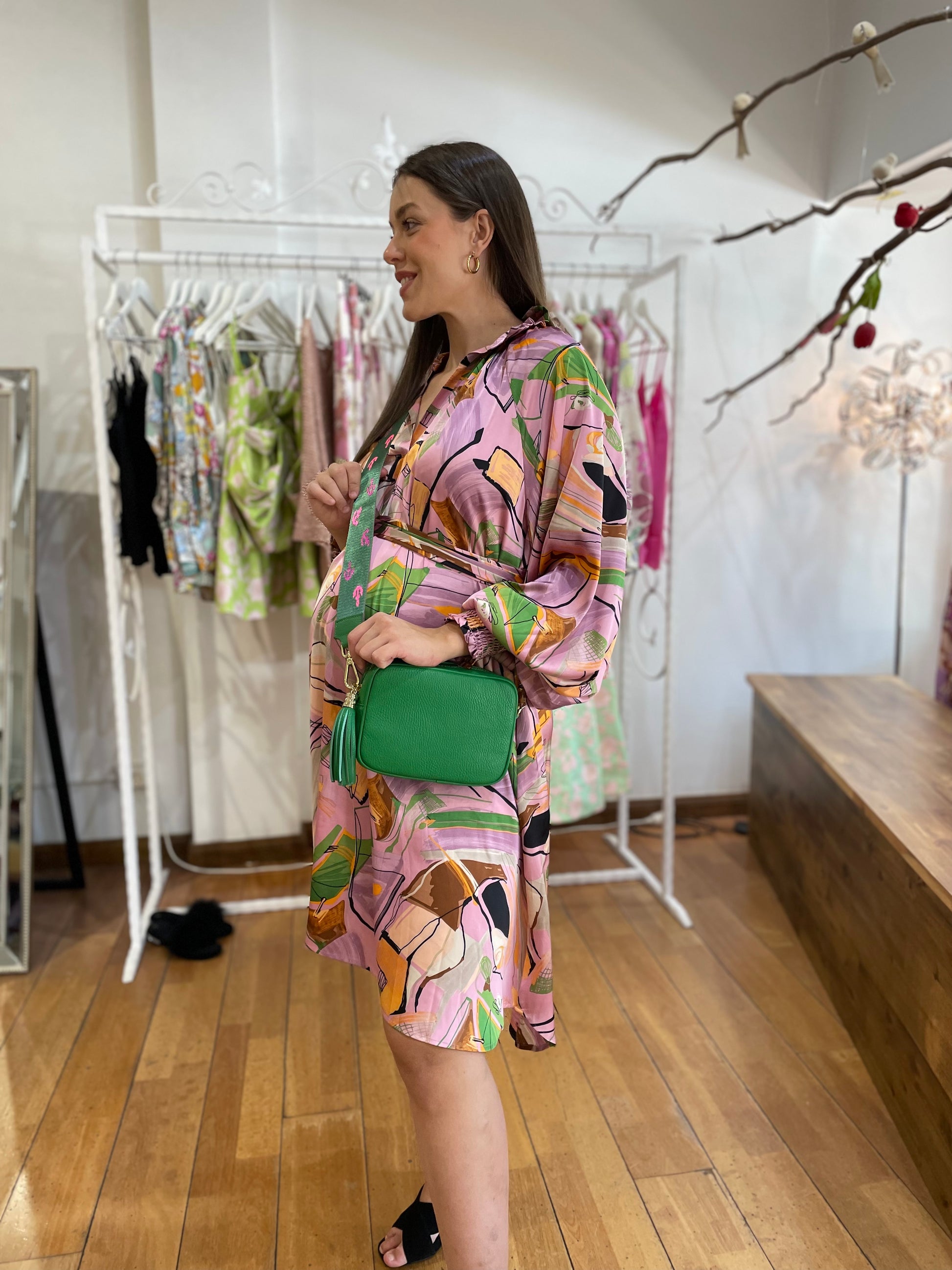 Italian Leather Bag - Green - Pinkhill, Darwin boutique, high end fashion, Darwin Fashion