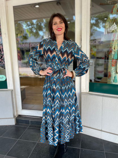 Luciana Dress - Blue - Pinkhill, Darwin boutique, high end fashion, Darwin Fashion