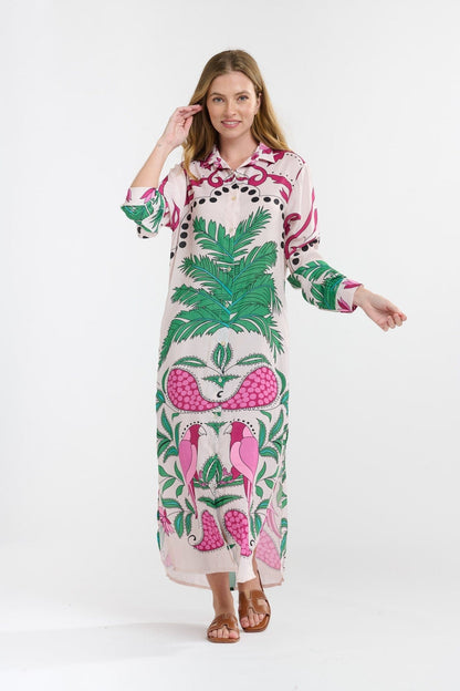 Italian Star Shayli Dress - Caribbean Parrot Fuxia Print