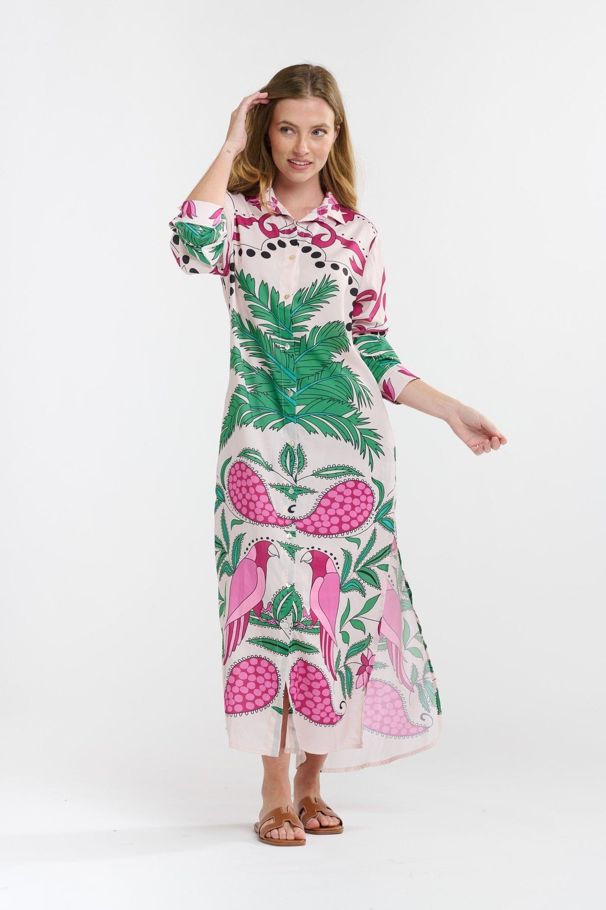 Italian Star Shayli Dress - Caribbean Parrot Fuxia Print