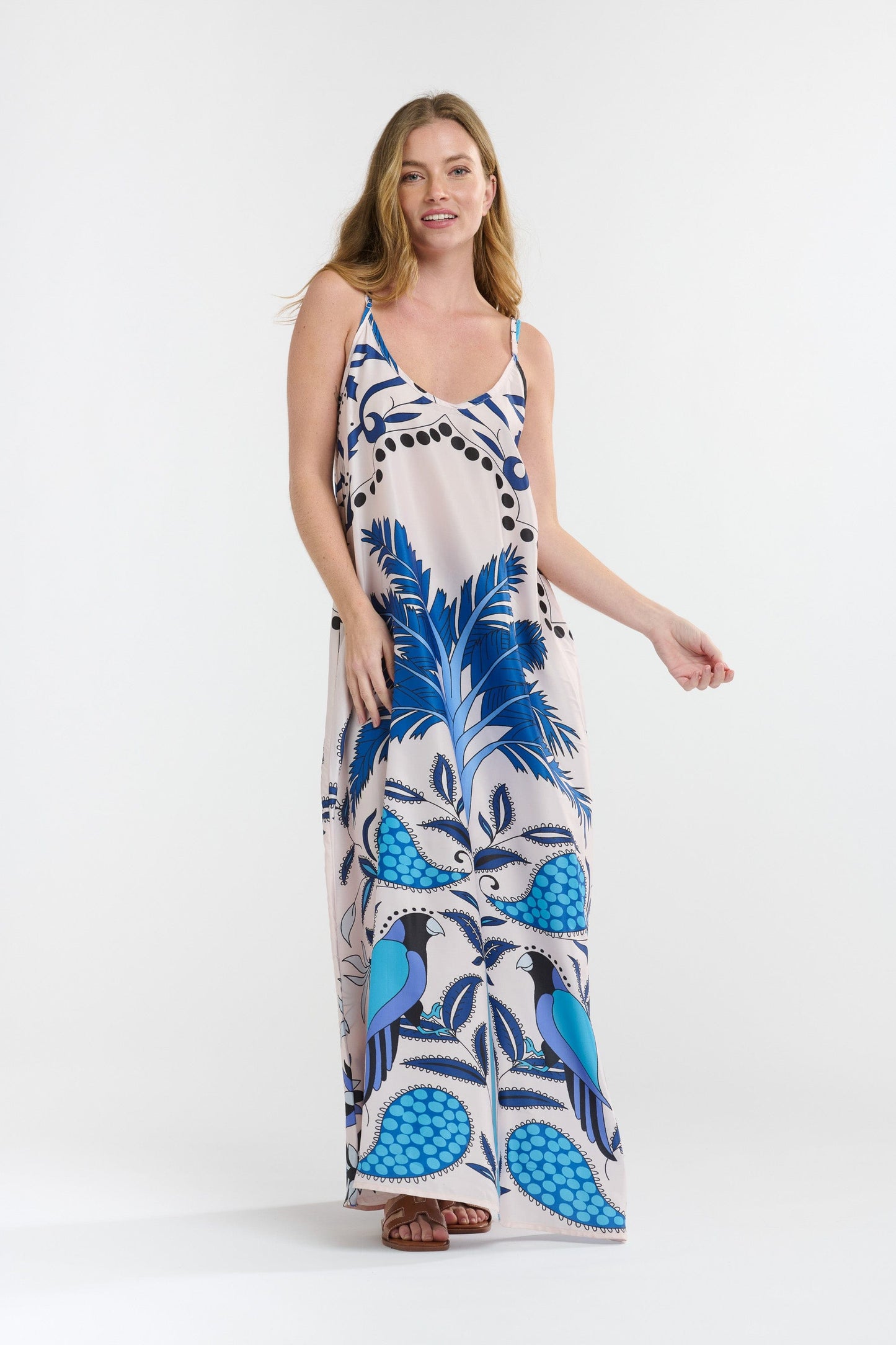 Melina Dress - Blue Carribbean Parrot