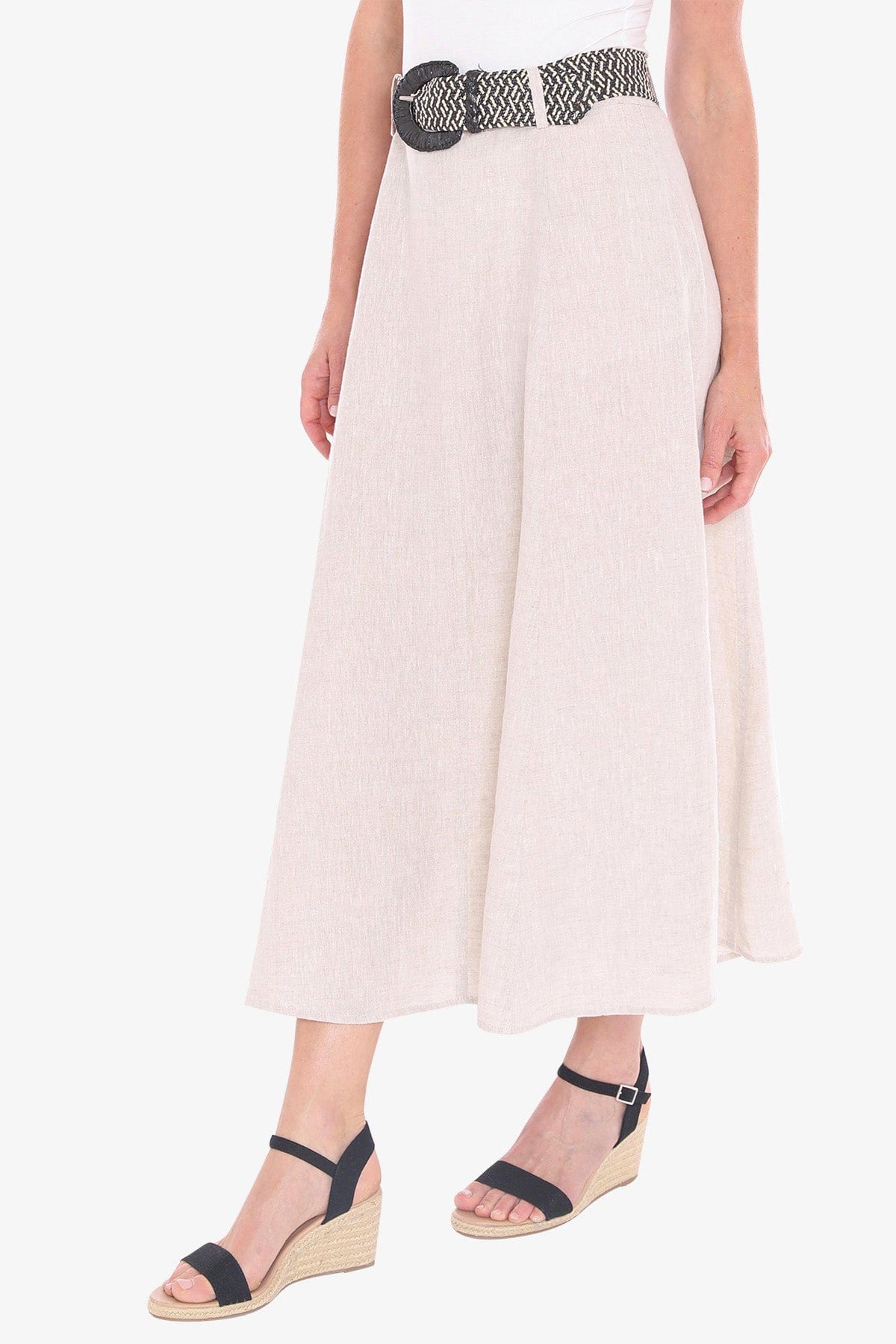 JUMP BELTED PANEL SKIRT - NAT FLAX C/D - Pinkhill -  - [] - Darwin boutique - Australian fashion design - Darwin Fashion - Australian Fashion Designer - Australian Fashion Designer Brands - Australian Fashion Design 