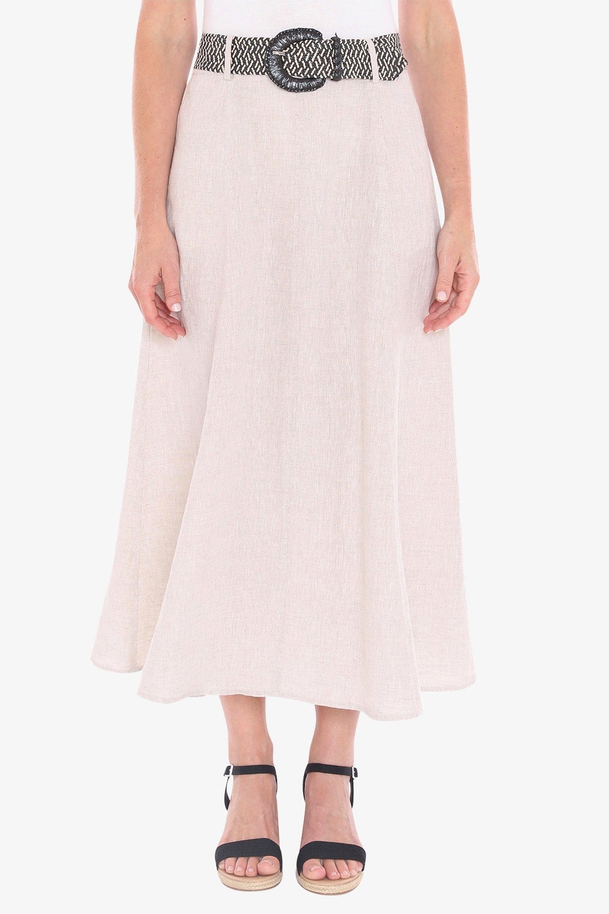 JUMP BELTED PANEL SKIRT - NAT FLAX C/D - Pinkhill -  - [] - Darwin boutique - Australian fashion design - Darwin Fashion - Australian Fashion Designer - Australian Fashion Designer Brands - Australian Fashion Design 