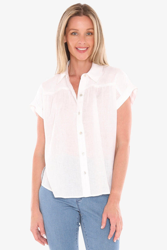 Jump Gather S/S Shirt - White - Pinkhill -  - [] - Darwin boutique - Australian fashion design - Darwin Fashion - Australian Fashion Designer - Australian Fashion Designer Brands - Australian Fashion Design 