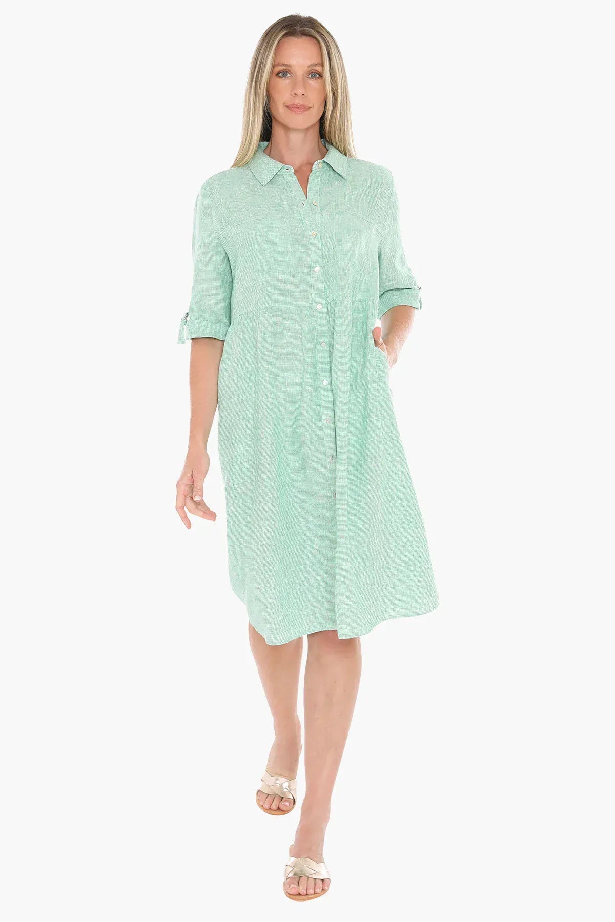 Jump Mini Check Dress - Apple/White