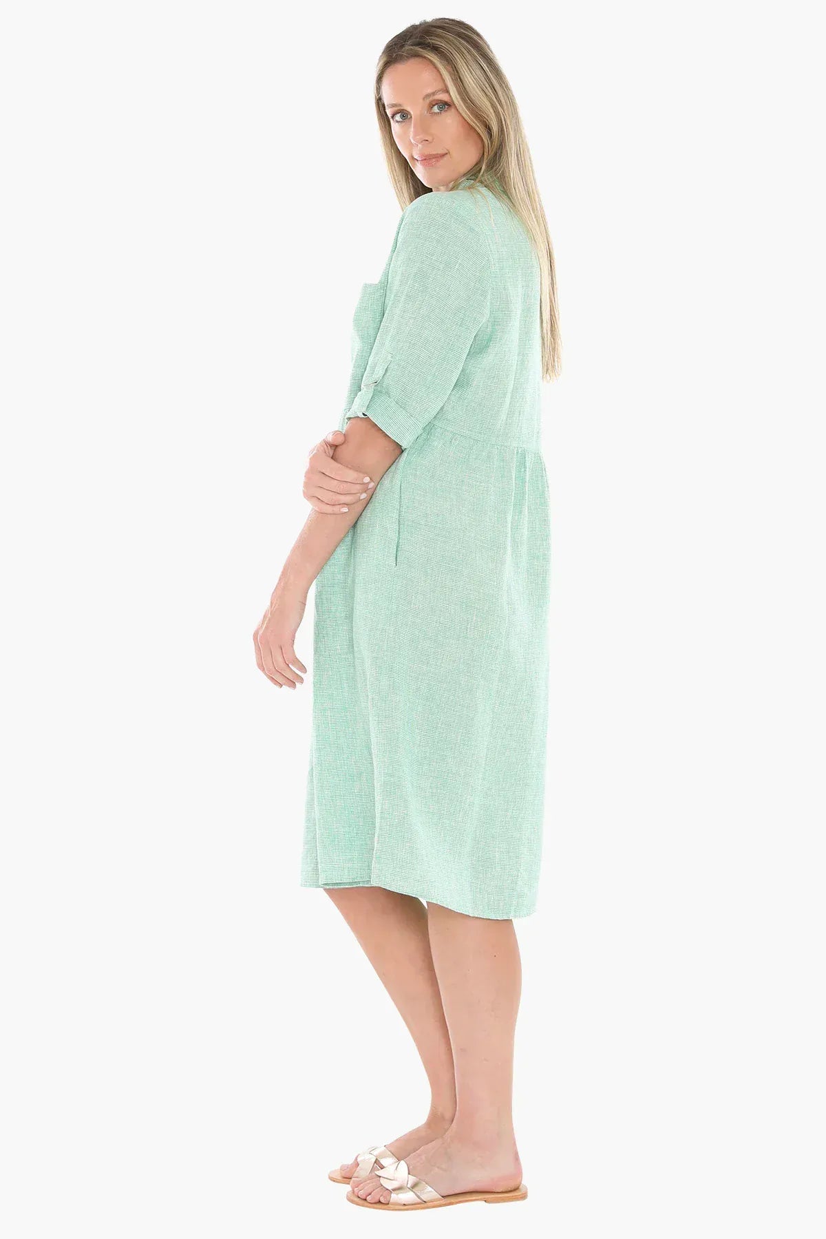 Jump Mini Check Dress - Apple/White
