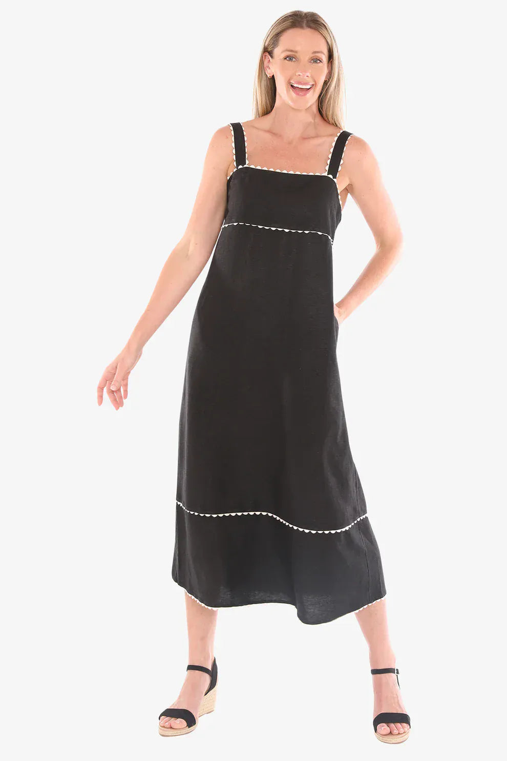 Jump Ric Rac Maxi Dress - Black