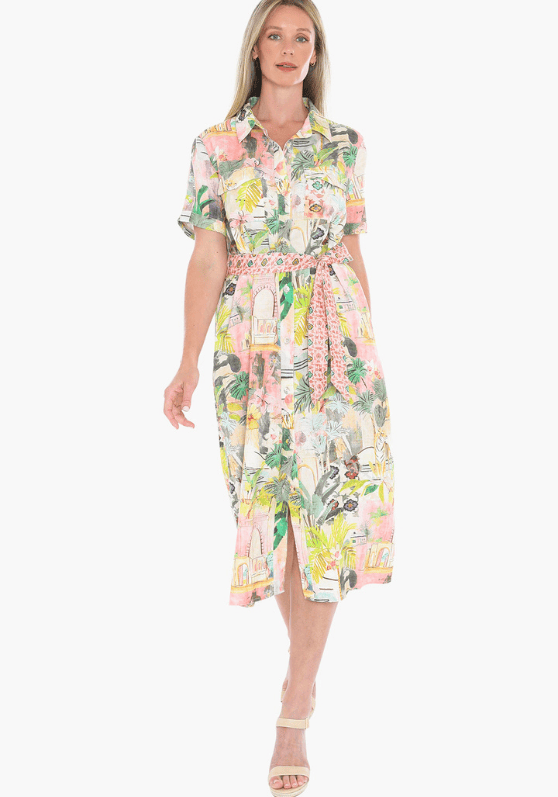 Jump Tiger Island Tie Dress - Pinkhill -  - [] - Darwin boutique - Australian fashion design - Darwin Fashion - Australian Fashion Designer - Australian Fashion Designer Brands - Australian Fashion Design 