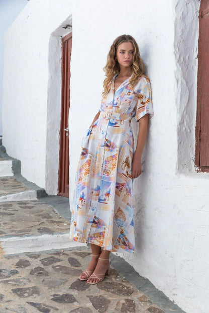 Kachel Carrie Maxi Dress - Amalfi - Pinkhill -  - [] - Darwin boutique - Australian fashion design - Darwin Fashion - Australian Fashion Designer - Australian Fashion Designer Brands - Australian Fashion Design 