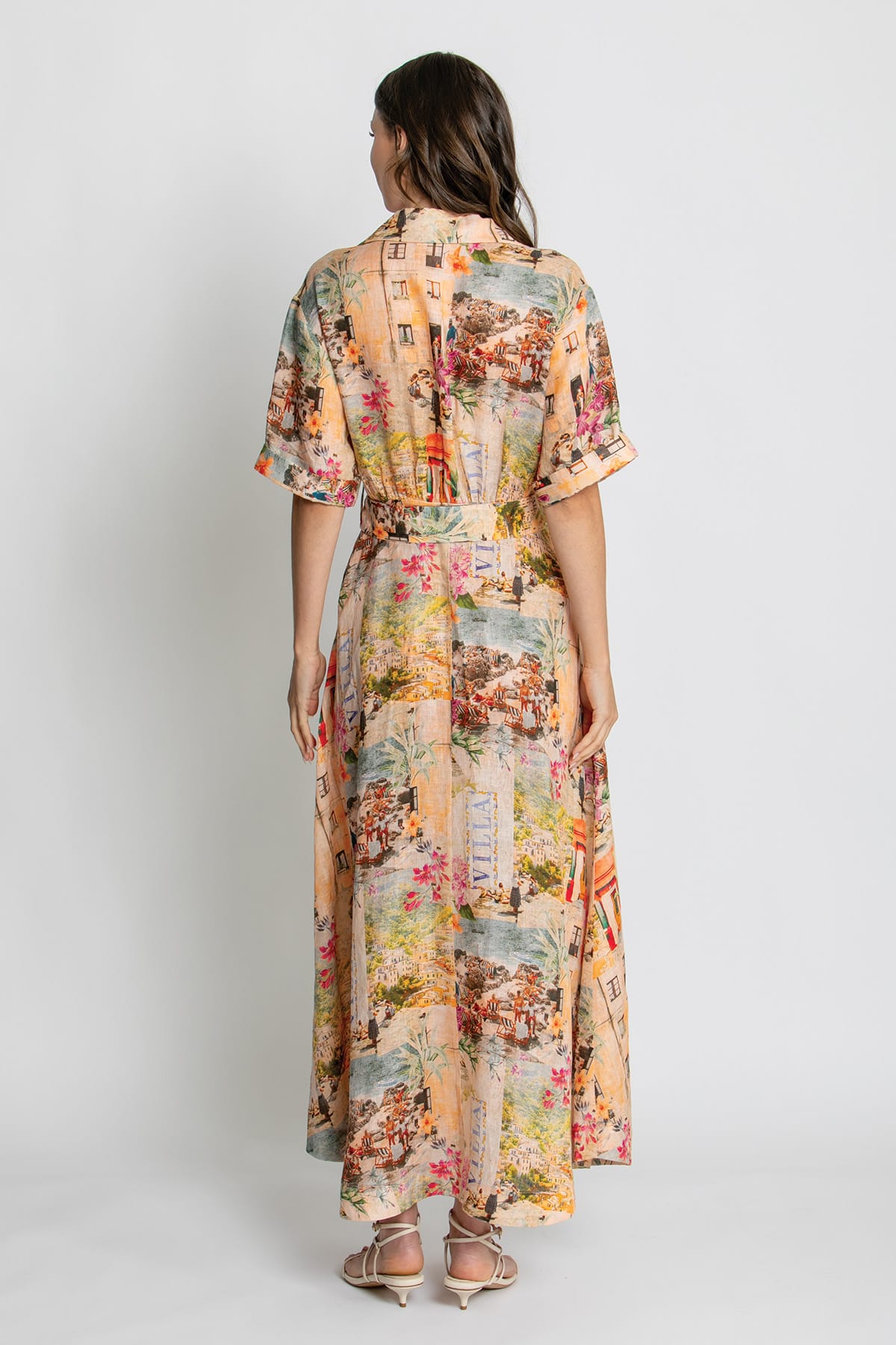 Kachel Charlie Short Sleeve Maxi Dress in Capri floral