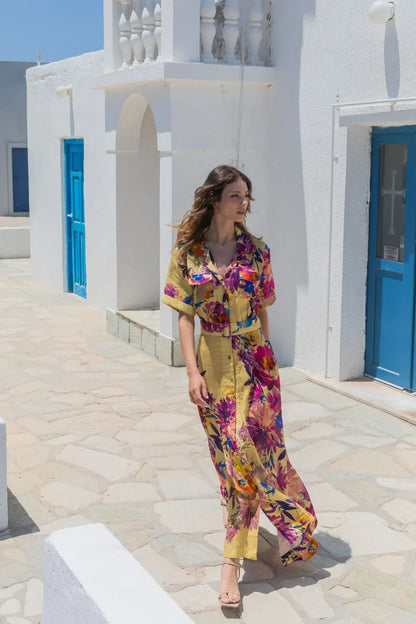 Kachel Eliana Shirt Dress - Golden Dusk - Pinkhill -  - [] - Darwin boutique - Australian fashion design - Darwin Fashion - Australian Fashion Designer - Australian Fashion Designer Brands - Australian Fashion Design 