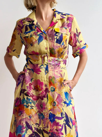 Kachel Eliana Shirt Dress - Golden Dusk - Pinkhill -  - [] - Darwin boutique - Australian fashion design - Darwin Fashion - Australian Fashion Designer - Australian Fashion Designer Brands - Australian Fashion Design 