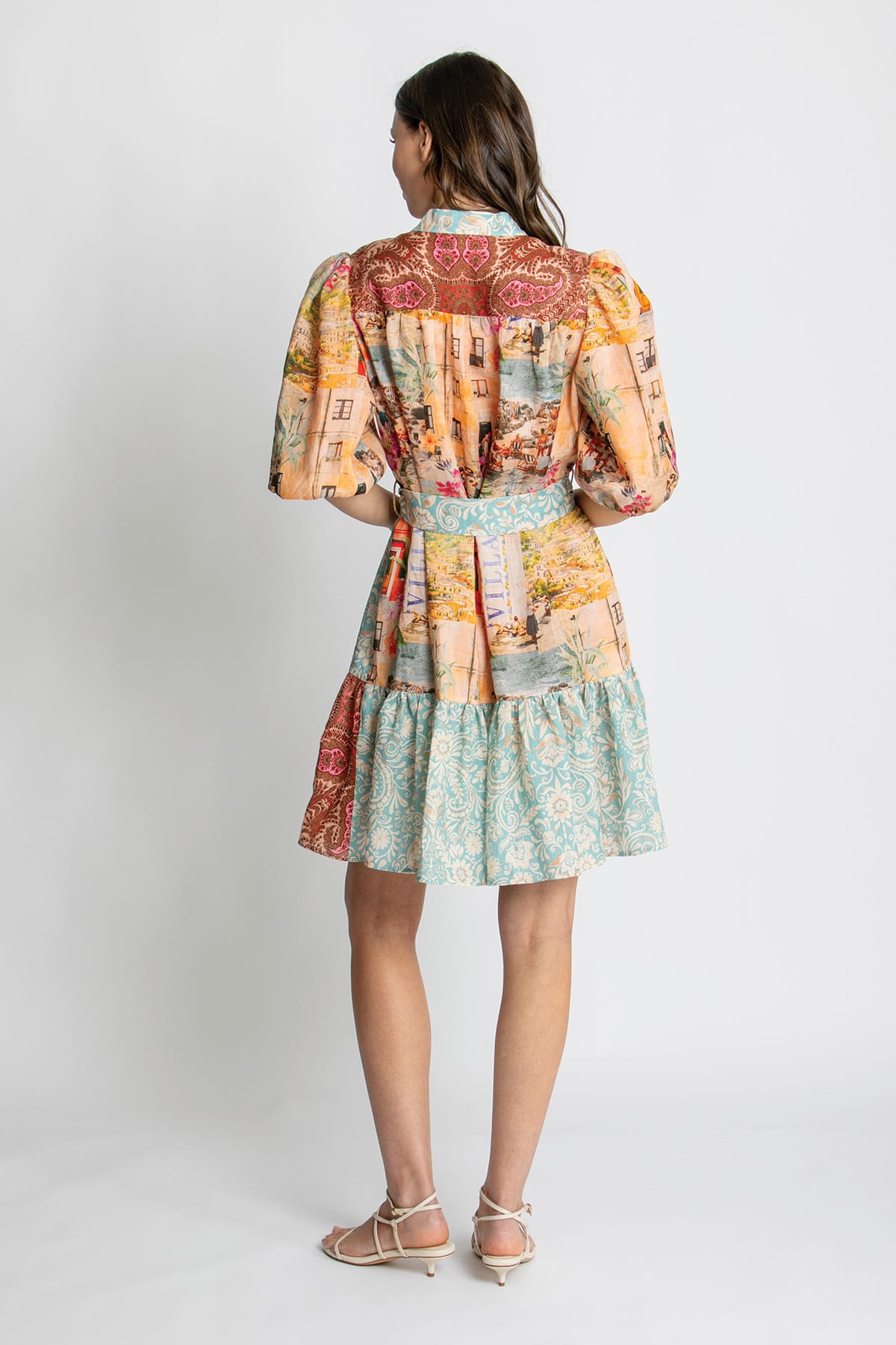 Kachel Emma Short Sleeve Mini Dress in Multi floral