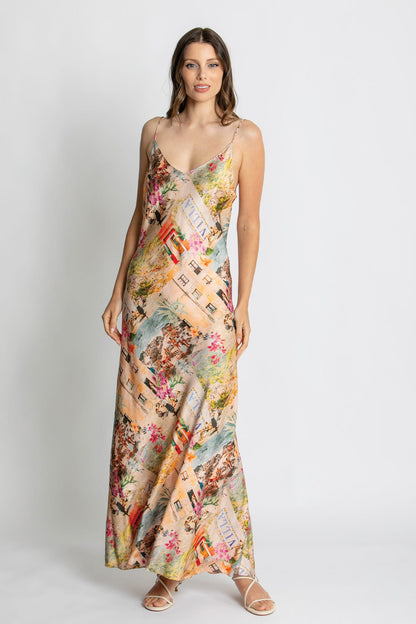 Kachel Selena Slip Dress in Capri floral - detail