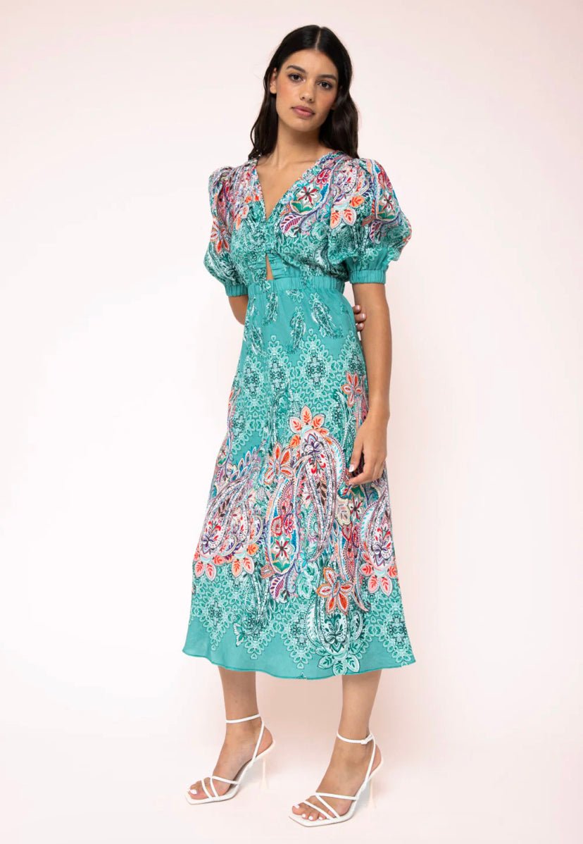 KACHEL MELODY DRESS BLUE PAISLEY - Pinkhill, Darwin boutique, Australian high end fashion, Darwin Fashion