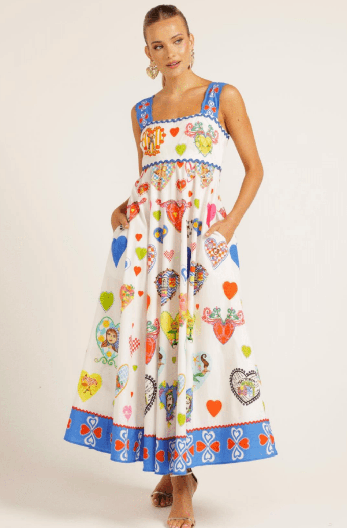 Pre Order Kristian Williams The Giovanna Midi Dress - Pinkhill -  - [] - Darwin boutique - Australian fashion design - Darwin Fashion - Australian Fashion Designer - Australian Fashion Designer Brands - Australian Fashion Design 