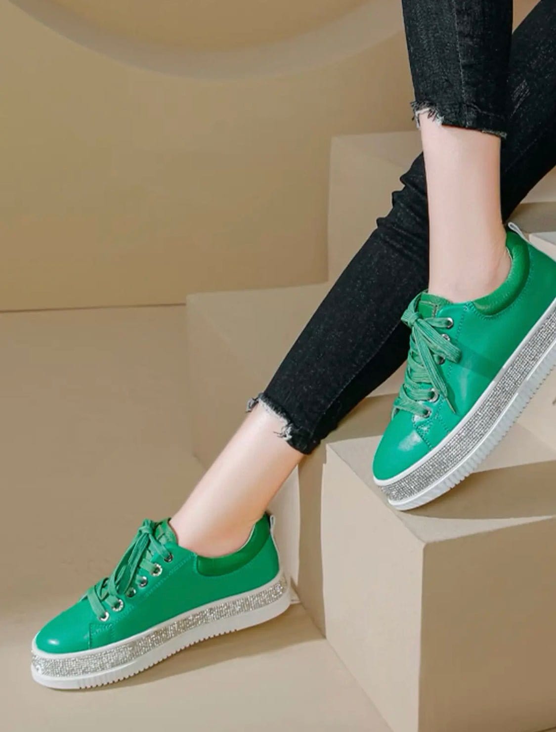 LAV-ISH Sequinn Sole Sneaker - Green - Pinkhill - Lav-Ish -  - Darwin boutique - Australian fashion design - Darwin Fashion - Australian Fashion Designer - Australian Fashion Designer Brands - Australian Fashion Design Footwear