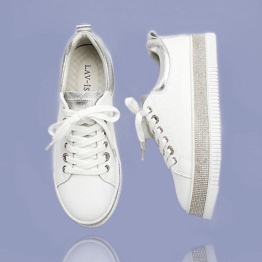 LAV-ISH SYDNEY - Crystal Sneakers- White - Pinkhill - Lav Ish - Lav-iSH, shoes - Darwin boutique - Australian fashion design - Darwin Fashion - Australian Fashion Designer - Australian Fashion Designer Brands - Australian Fashion Design Footwear