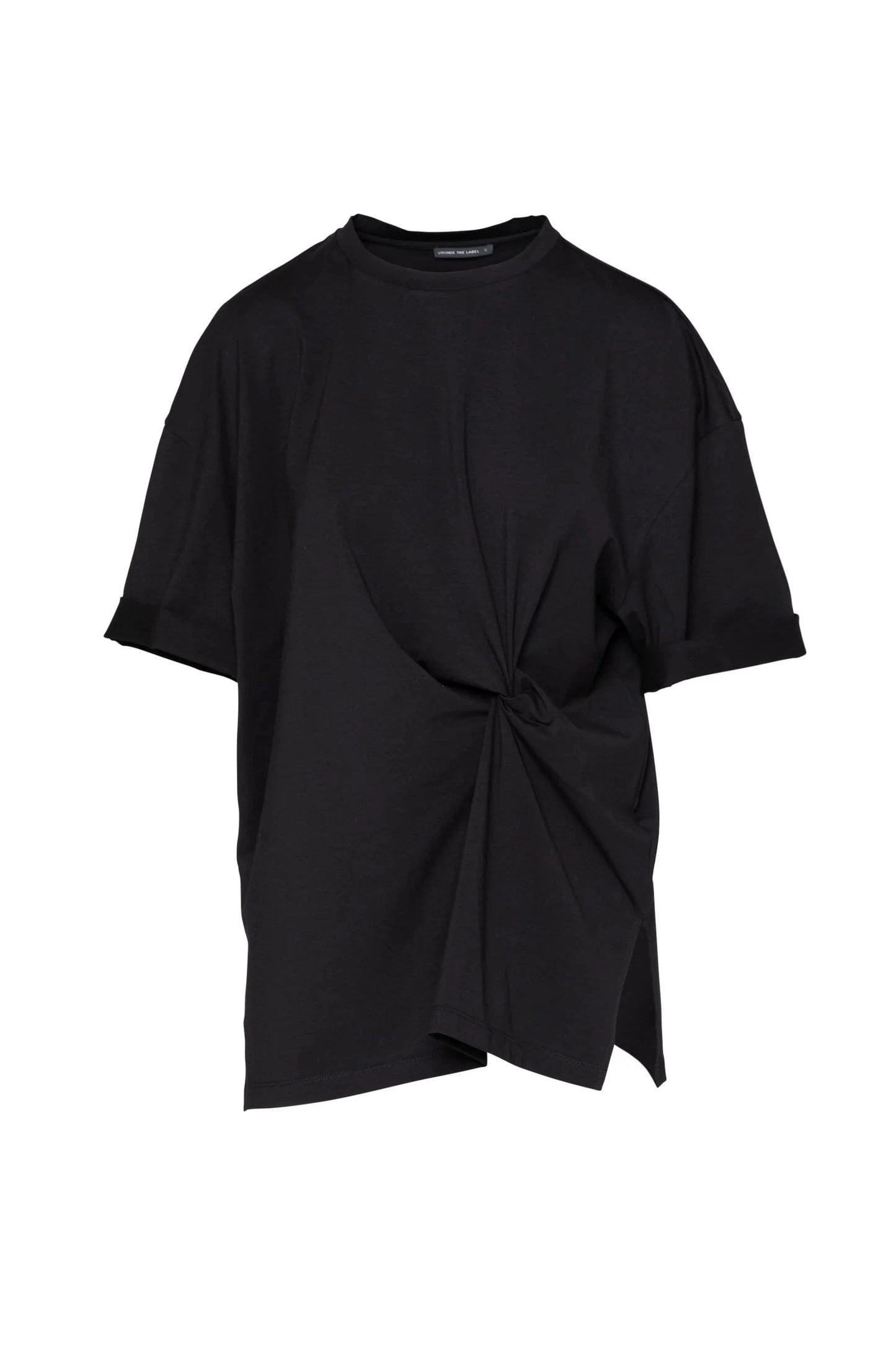 Lounge Pima Cotton Knot Front Long T.Shirt Ajaccio Black