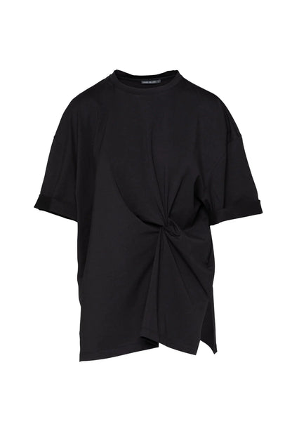 Lounge Pima Cotton Knot Front Long T.Shirt Ajaccio Black