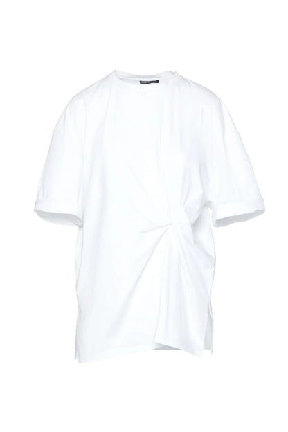 Lounge Pima Cotton Knot Front Long T.Shirt Ajaccio White