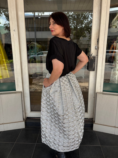 Lunatica Milano Skirt - Octagon Silver - Pinkhill -  - [] - Darwin boutique - Australian fashion design - Darwin Fashion - Australian Fashion Designer - Australian Fashion Designer Brands - Australian Fashion Design 