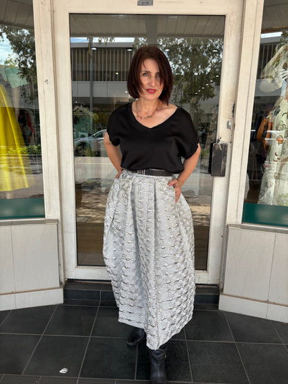 Lunatica Milano Skirt - Octagon Silver - Pinkhill -  - [] - Darwin boutique - Australian fashion design - Darwin Fashion - Australian Fashion Designer - Australian Fashion Designer Brands - Australian Fashion Design 