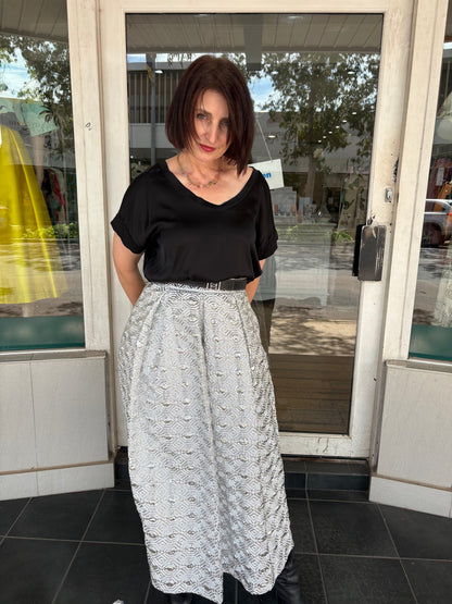 Lunatica Milano Skirt - Octagon Silver - Pinkhill -  - [] - Darwin boutique - Australian fashion design - Darwin Fashion - Australian Fashion Designer - Australian Fashion Designer Brands - Australian Fashion Design 