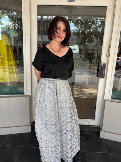 Lunatica Milano Skirt - Octagon Silver - Pinkhill -  - [] - Darwin boutique - Australian fashion design - Darwin Fashion - Australian Fashion Designer - Australian Fashion Designer Brands - Australian Fashion Design 