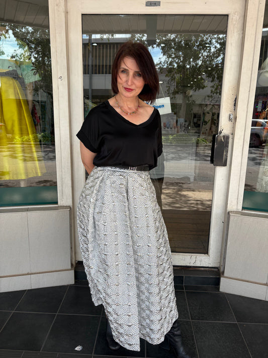 Lunatica Milano Skirt - Octagon Silver - Pinkhill -  - [] - Darwin boutique - Australian fashion design - Darwin Fashion - Australian Fashion Designer - Australian Fashion Designer Brands - Australian Fashion Design 