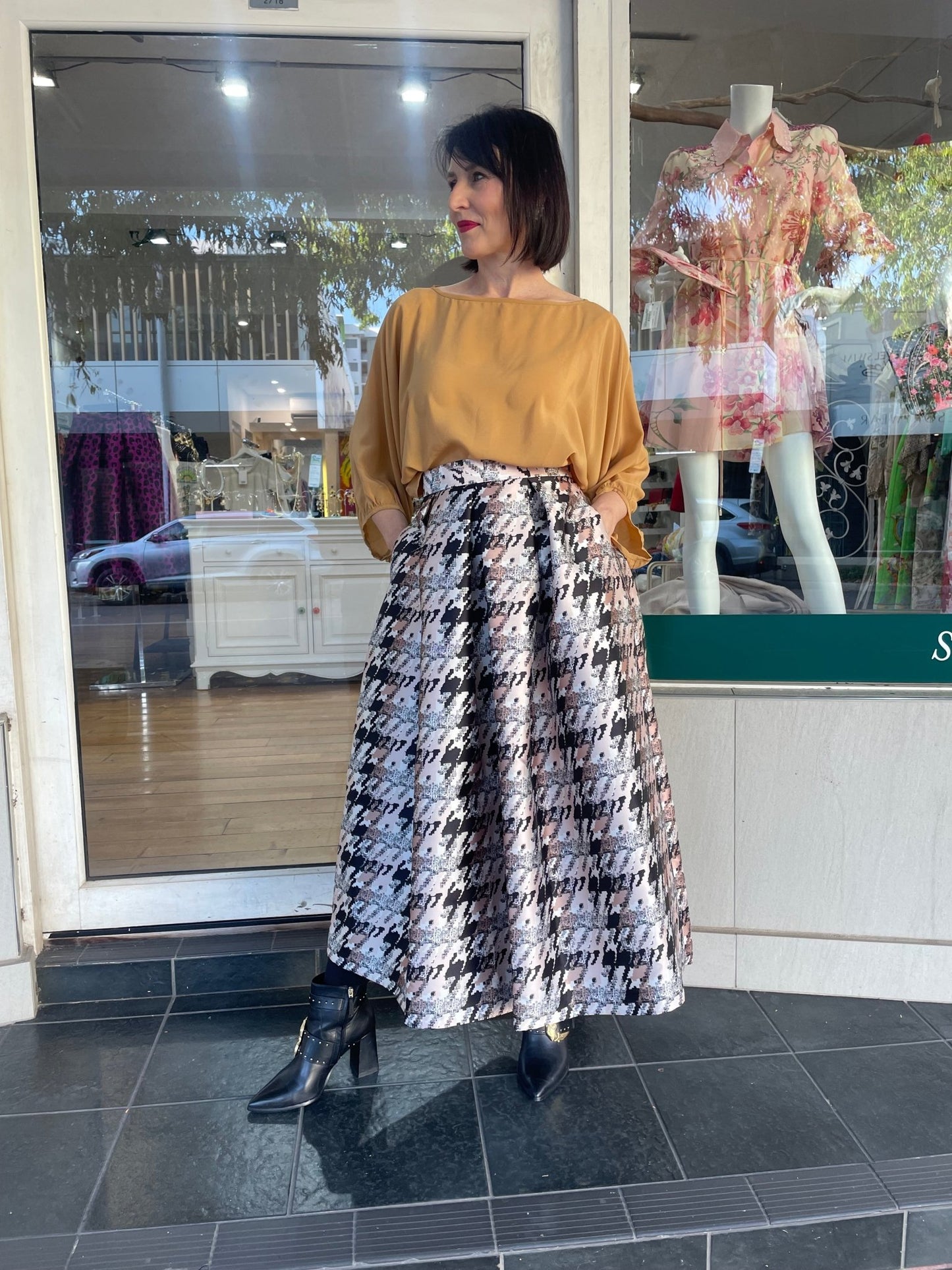 LUNATICA MILANO PLEATED SKIRT - PIED IVORY - LUNATICA MILANO - Pinkhill - darwin fashion - darwin boutique