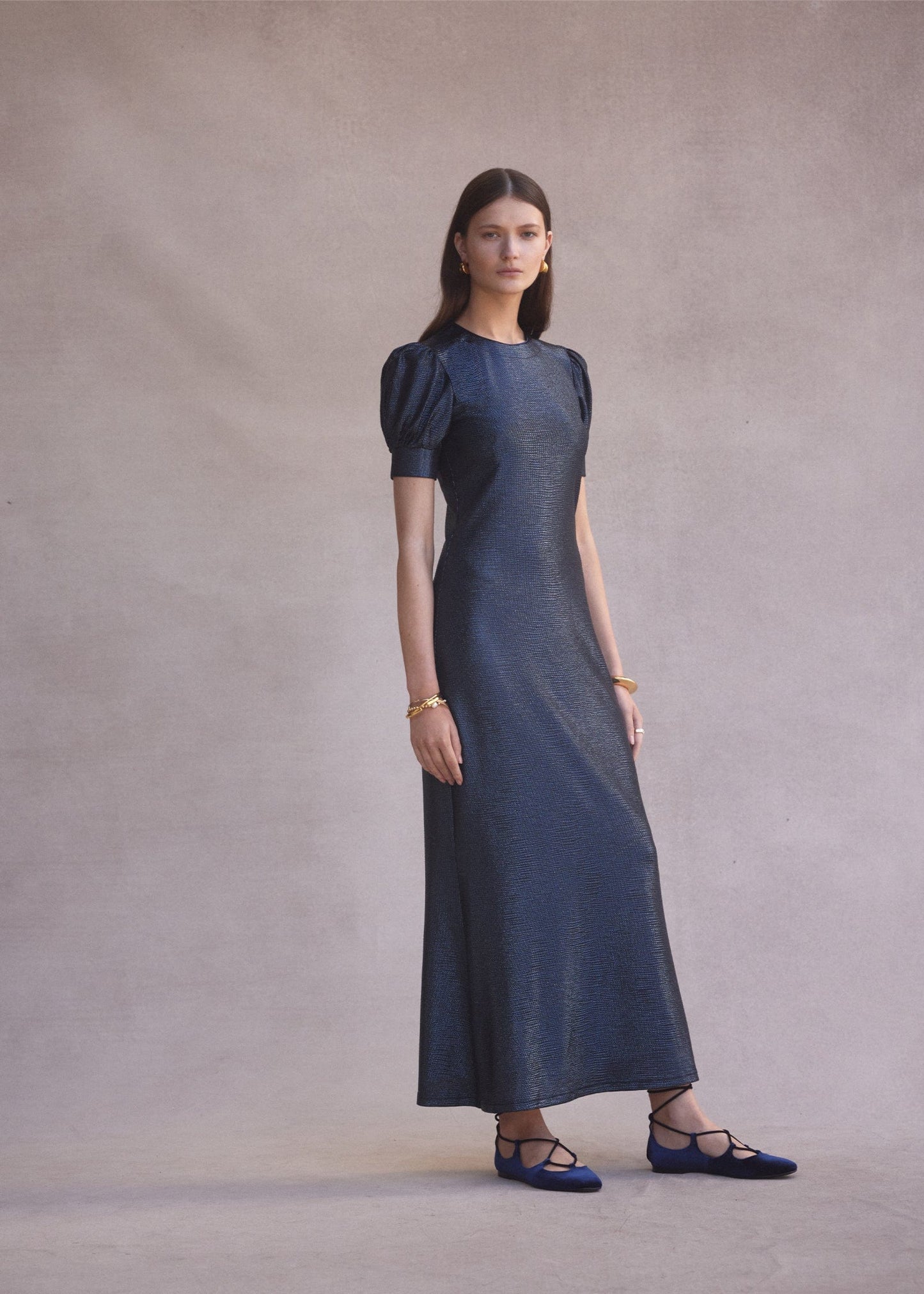 Luxe De Valentina Como Maxi Dress | Navy Metallic - Pinkhill -  - [] - Darwin boutique - Australian fashion design - Darwin Fashion - Australian Fashion Designer - Australian Fashion Designer Brands - Australian Fashion Design 