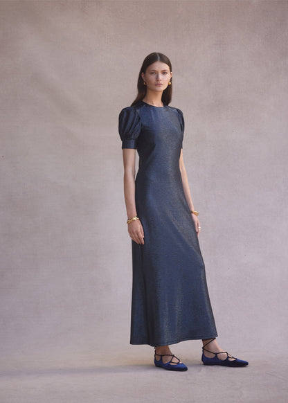 Luxe De Valentina Como Maxi Dress | Navy Metallic - Pinkhill -  - [] - Darwin boutique - Australian fashion design - Darwin Fashion - Australian Fashion Designer - Australian Fashion Designer Brands - Australian Fashion Design 