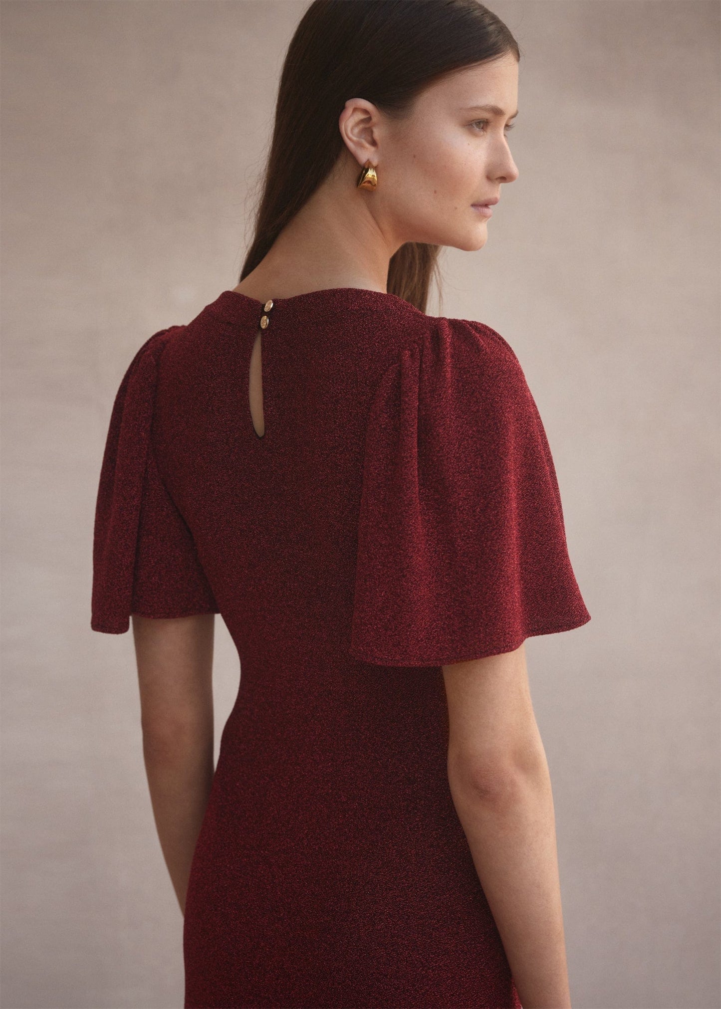 Luxe De Valentina V-neck Fluted Como Maxi Dress | Red Lamè - Pinkhill -  - [] - Darwin boutique - Australian fashion design - Darwin Fashion - Australian Fashion Designer - Australian Fashion Designer Brands - Australian Fashion Design 